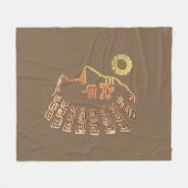 Stilvoll Zeichnend Machu Picchu auf Beige Brown Fleecedecke (Vorderseite (Horizontal))
