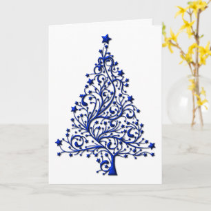 Stilvoll zeitgenössisch Elegant Blauer Treff Weihn Karte