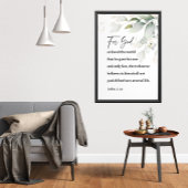 Stilvoll & zeitlos John 3:16 Scripture Wall Art Poster