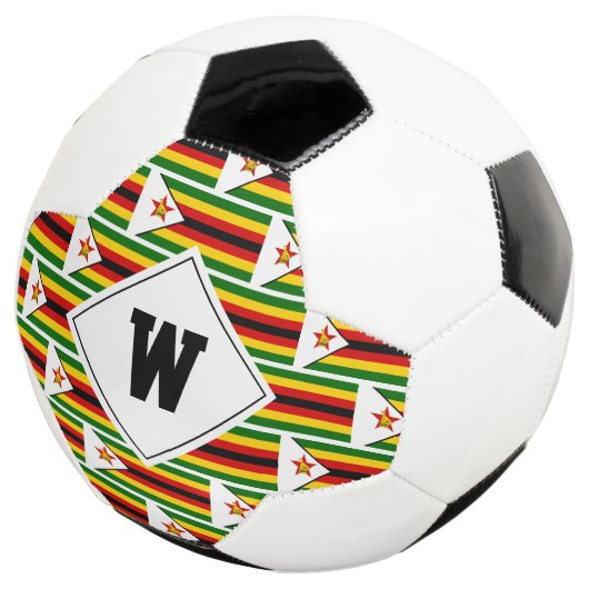 Stilvoll ZIMBABWE FLAG Monogram Soccer Ball (Dreiviertel)