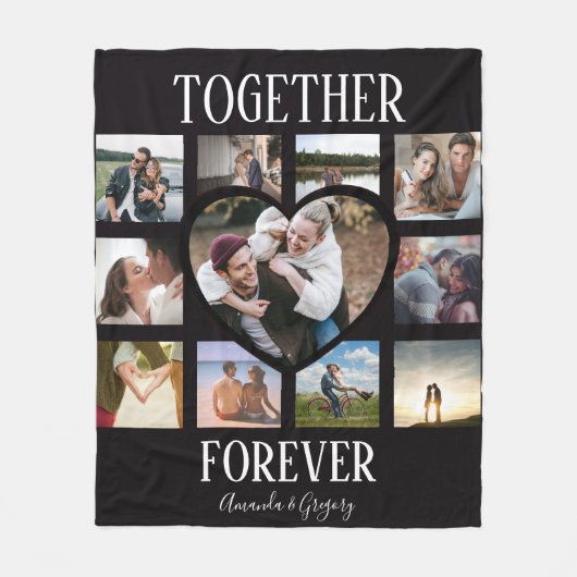 Stilvoll zusammengesteckt für immer | Foto-Collage Fleecedecke (Vorderseite)
