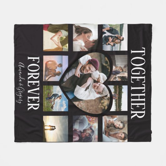 Stilvoll zusammengesteckt für immer | Foto-Collage Fleecedecke (Vorderseite (Horizontal))