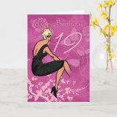 Stilvolle 19. Geburtstagskarte Karte (Gelbe Blume)