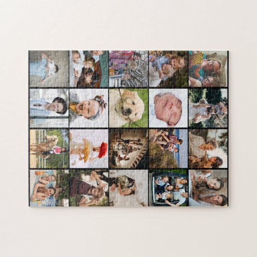 Stilvolle 20-Foto Collage Puzzle (Horizontal)