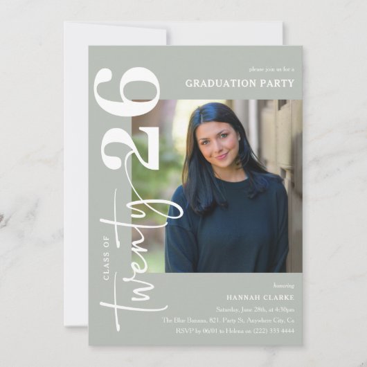 Stilvolle 225 Foto Graduation Party Einladung (Vorderseite)