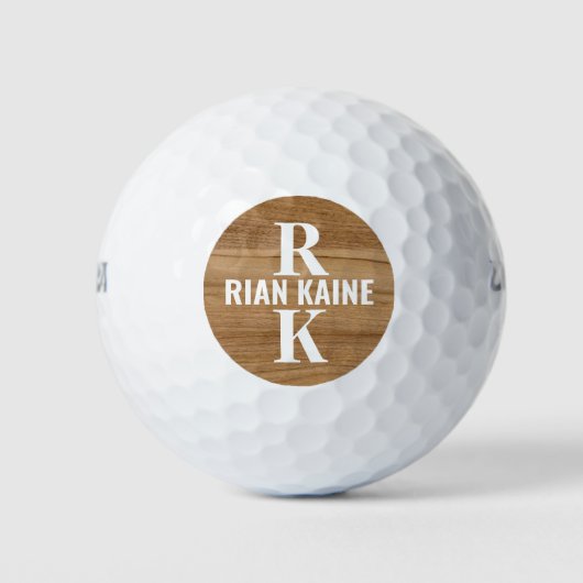 Stilvolle 2-Buchstaben Monogram über Imitate Rusti Golfball (Vorderseite)