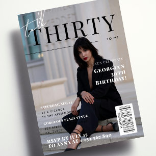 Stilvolle 30. Geburtstag Custom Foto Magazine Cove Einladung