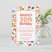 Stilvolle 30. Geburtstag Individuelle Name Details Einladung (Stehend Vorderseite)