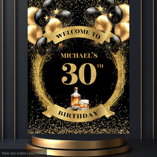 Stilvolle 30. Man Birthday Whiskey Celebration Wandteppich
