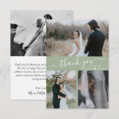 Stilvolle 3 Foto Collage Wedding Vielen Dank Dankeskarte (Vorne/Hinten)