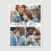 stilvolle 3 Fotos Collage Hochzeit danke Magnet (Vorderseite)