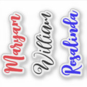 Stilvolle 3 Namen, benutzerdefinierte Text Script  Aufkleber (Vorderseite)