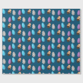Stilvolle 3D Ostereier blauer Hintergrund Geschenkpapier (Flach)