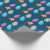 Stilvolle 3D Ostereier blauer Hintergrund Geschenkpapier (Ecke)