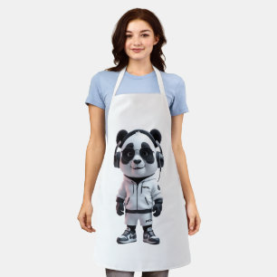 Stilvolle 3D Panda-Figur Schürze