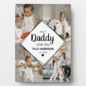 Stilvolle 4 Foto Collage | No 1 Daddy Plaque Fotoplatte (Vorderseite)