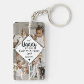 Stilvolle 4 Foto Collage | Nr. 1 Daddy Schlüsselanhänger (Rückseite)