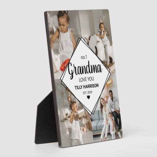 Stilvolle 4 Foto Collage | Nr. 1 Oma Plaque Fotoplatte (Seite)