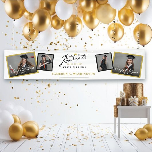 Stilvolle 4-Foto-Graduate-Party für Skripte Banner