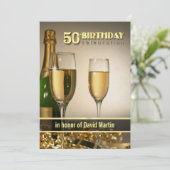 Stilvolle 50. Geburtstagsparty Einladungen - Forma (Stehend Vorderseite)