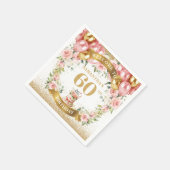 Stilvolle 60. Geburtstag Napkins Gold Sparkle Bloo Serviette (Ecke)