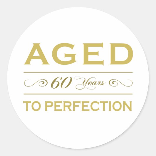 Stilvolle 60. Geburtstagsgeschenke Runder Aufkleber (Vorderseite)