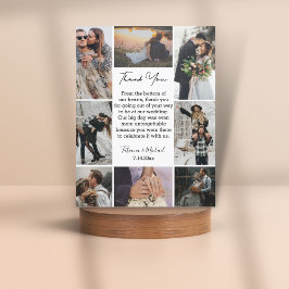 stilvolle 8-Foto-Collage moderne schicke Hochzeit Dankeskarte