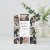 stilvolle 8-Foto-Collage moderne schicke Hochzeit Einladung (Stehend Vorderseite)