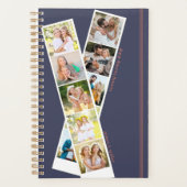 Stilvolle 8-Foto Strip Blue Rust Personalisiert Planer (Vorderseite)