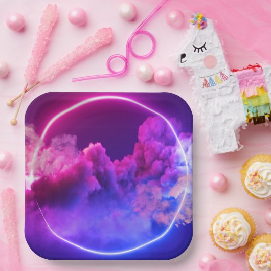 Stilvolle 9" Quadratpapierplatte mit Drehung Pappteller (Party)