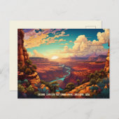 Stilvolle Abbildung Grand Canyon National Park Postkarte (Vorne/Hinten)