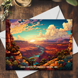 Stilvolle Abbildung Grand Canyon National Park Postkarte