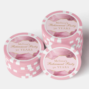 Stilvolle Abschiedsparty Rosa Gold Achat individue Pokerchips