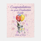 Stilvolle Abschluss Celebration Pink Fleecedecke (Vorderseite)