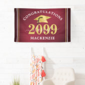 Stilvolle Abschluss Class Year Metallic Maroon Gol Banner (Insitu)