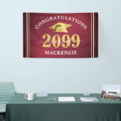 Stilvolle Abschluss Class Year Metallic Maroon Gol Banner (Messeveranstaltung)