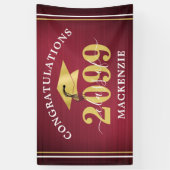Stilvolle Abschluss Class Year Metallic Maroon Gol Banner (Vertikal)