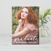 Stilvolle Abschluss Foto Announcement Card Ankündigung (Stehend Vorderseite)