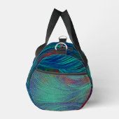 Stilvolle Abstrakt Feathers Green Blue Duffle Bag (Rechts)