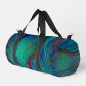 Stilvolle Abstrakt Feathers Green Blue Duffle Bag (Rechte Ecke)