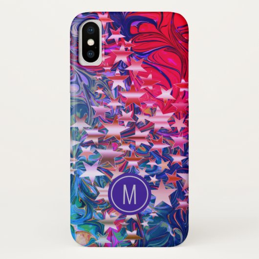 Stilvolle Abstrakt Stars Monogram Case-Mate iPhone Hülle (Rückseite)