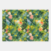 Stilvolle Abstrakte Botanische Kunst Muster Geschenkpapier Set (Vorderseite 3)