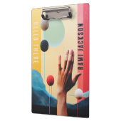 Stilvolle Abstrakte, farbenfrohe Künstlerische Mon Klemmbrett (Links)