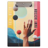 Stilvolle Abstrakte, farbenfrohe Künstlerische Mon Klemmbrett (Vorderseite)