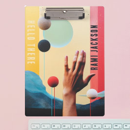 Stilvolle Abstrakte, farbenfrohe Künstlerische Mon Klemmbrett