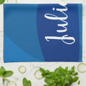 Stilvolle Abstrakte Formen in Blue Personalisiert  Geschirrtuch (Gefaltet)