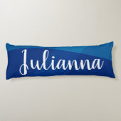 Stilvolle Abstrakte Formen in Blue Personalisiert Seitenschläferkissen (Rückseite)