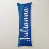 Stilvolle Abstrakte Formen in Blue Personalisiert Seitenschläferkissen (Rückseite (Vertikal))