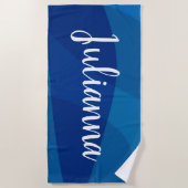 Stilvolle Abstrakte Formen in Blue Personalisiert  Strandtuch (Vorderseite)