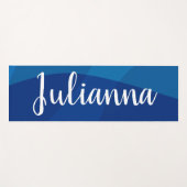 Stilvolle Abstrakte Formen in Blue Personalisiert  Yogamatte (Vorderseite (Horizontal))